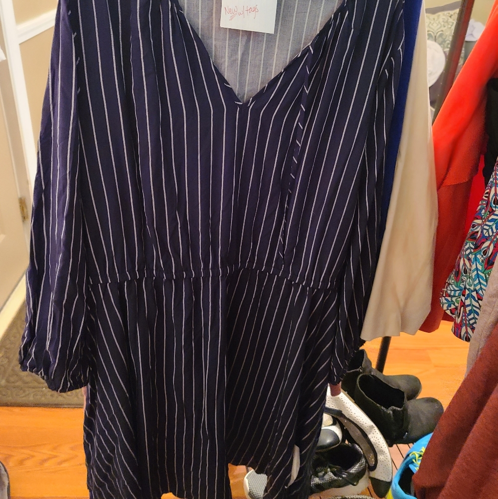 Old navy blue and white dress